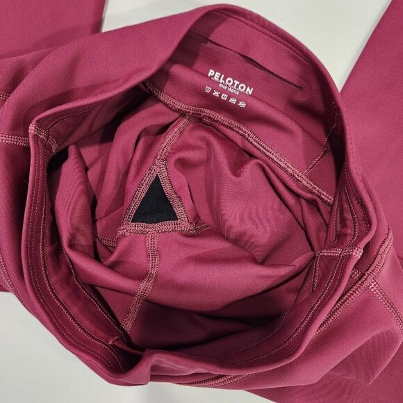 Peloton Move Rib Insert Capri Leggings Womens M Maroon Peach Spinning Athletic - Picture 3 of 9